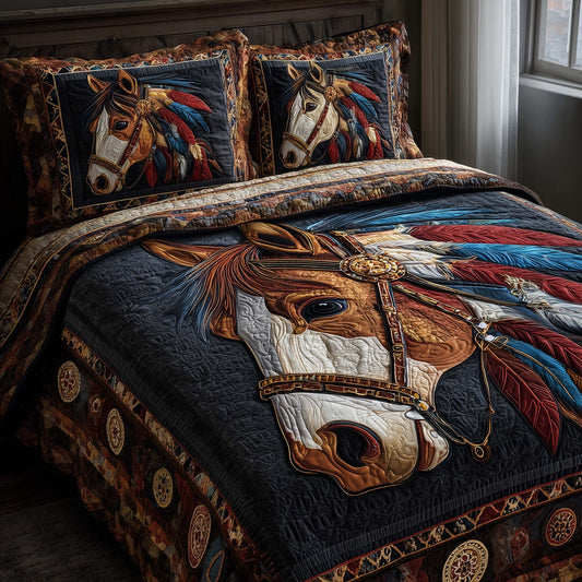 Horse Spirit 3-Piece Quilted Bedding Set GFTOHD13059