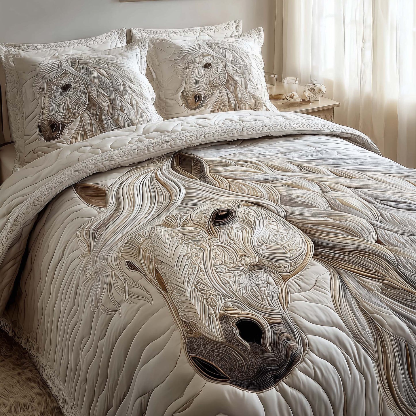 Horse Spirit 3-Piece Quilted Bedding Set GFTOHD13060