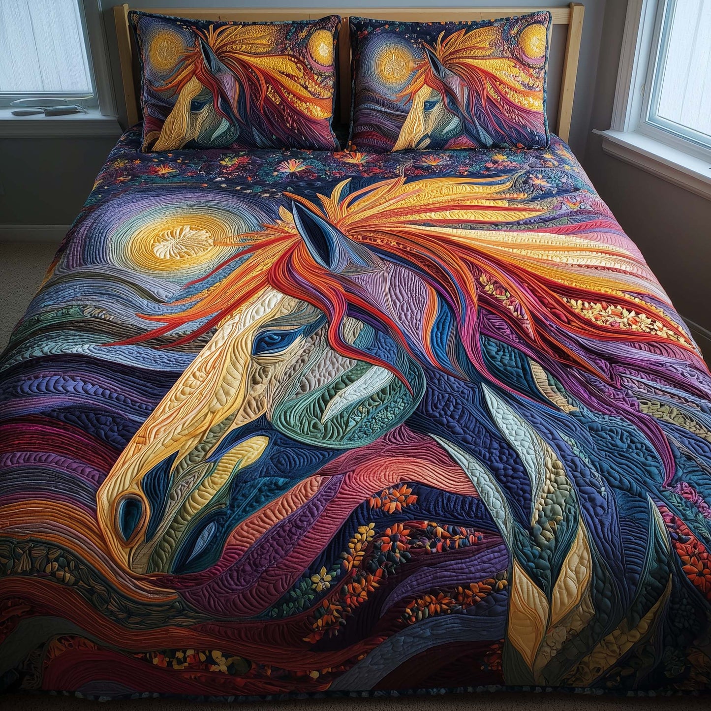 Horse Spirit 3-Piece Quilted Bedding Set GFTOHD13062