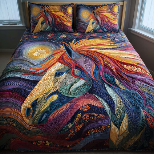 Horse Spirit 3-Piece Quilted Bedding Set GFTOHD13062