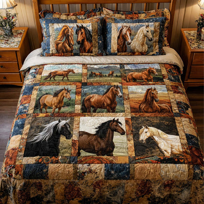 Horse Spirit 3-Piece Quilted Bedding Set GFTOHD13063
