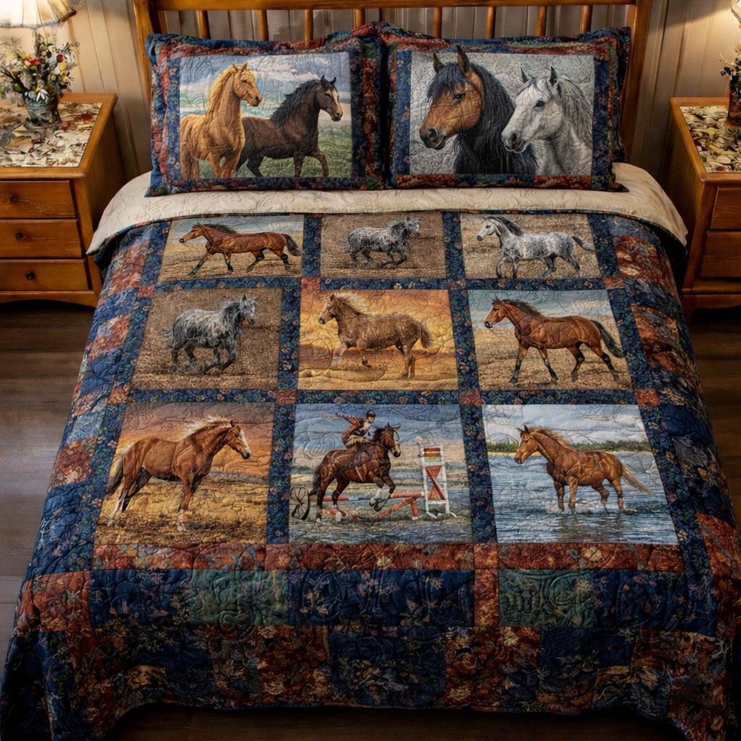 Horse Spirit 3-Piece Quilted Bedding Set GFTOHD13064