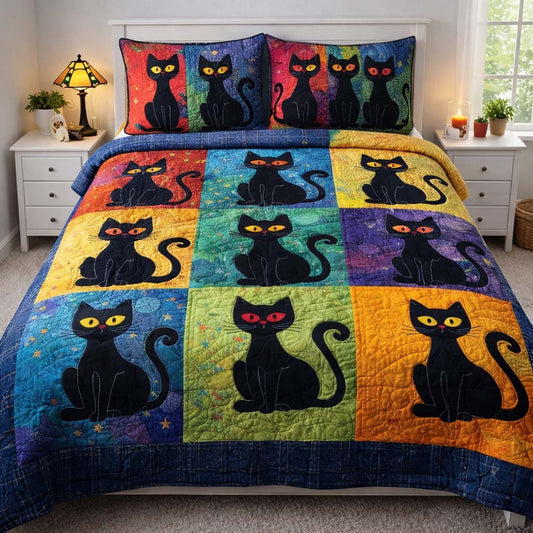 Adorable Cats 3-Piece Quilted Bedding Set GFTOHD13075