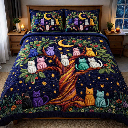 Adorable Cats 3-Piece Quilted Bedding Set GFTOHD13077