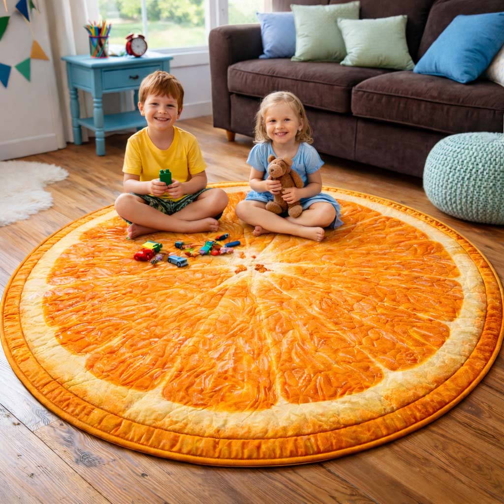 Orange Slice Fun Quilted Round Mat GFTOHD13127