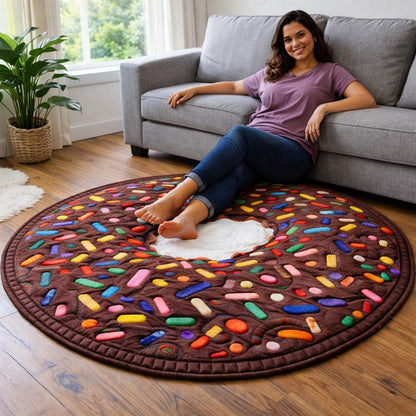 Candy Sprinkle Quilted Round Mat GFTOHD13133