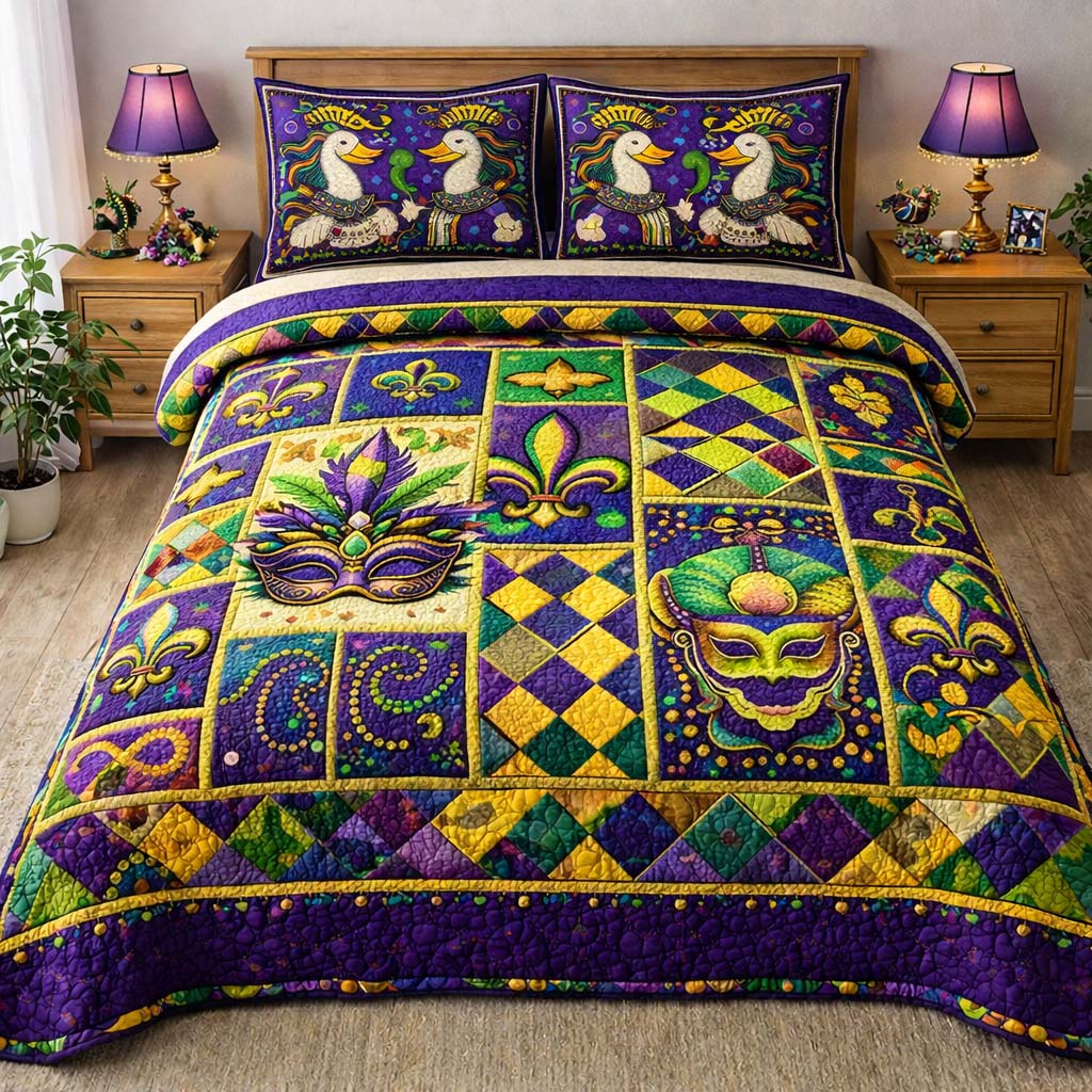 Carnival Fleur 3-Piece Quilted Bedding Set GFTOHD13138