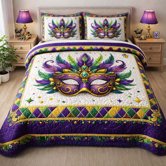 Royal Masquerade 3-Piece Quilted Bedding Set GFTOHD13144