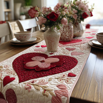 Crimson Heartloom Quilted Table Runner GFTOHD13280