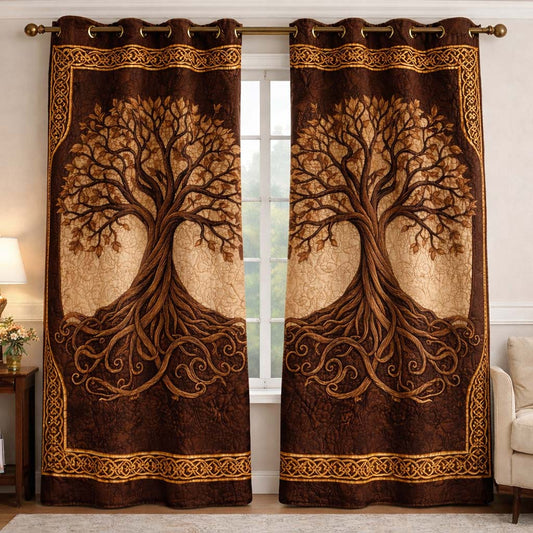 Earthbound Roots Quilted Curtains GFTOHD13285