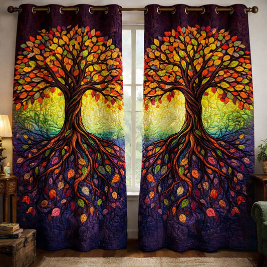 Autumn Radiance Tree Quilted Curtains GFTOHD13287