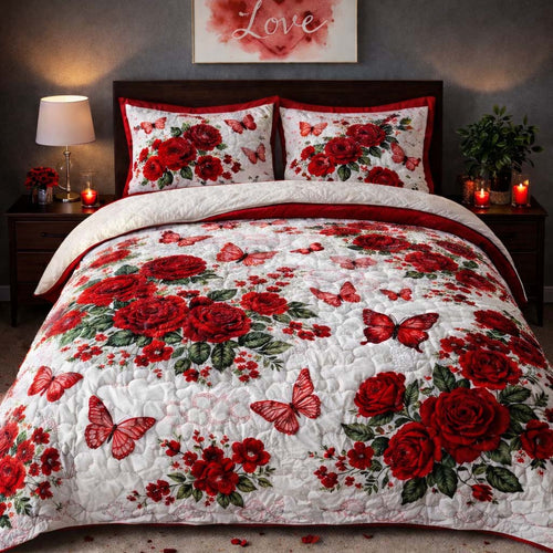 Rose Butterfly Garden Duvet Cover Set GFTOHD13296