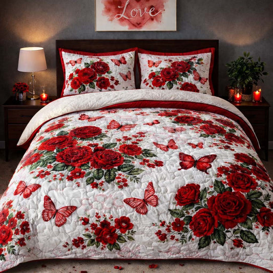Rose Butterfly Garden Duvet Cover Set GFTOHD13296