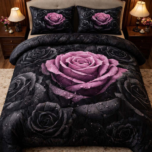 Purple Night Rose Duvet Cover Set GFTOHD13297