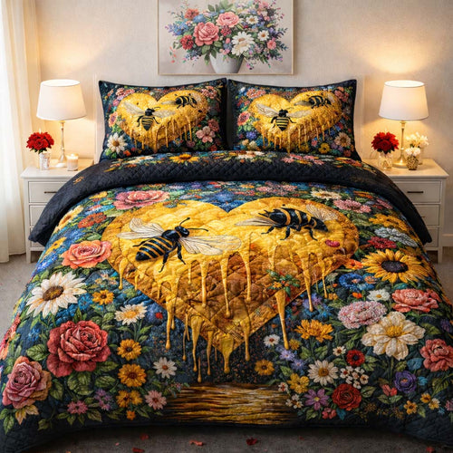 Honeybee Love Heart Duvet Cover Set GFTOHD13299