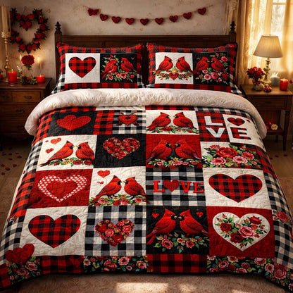 Cardinal Patchwork Love Duvet Cover Set GFTOHD13311
