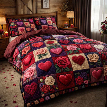 Patchwork Heart Garden Duvet Cover Set GFTOHD13314