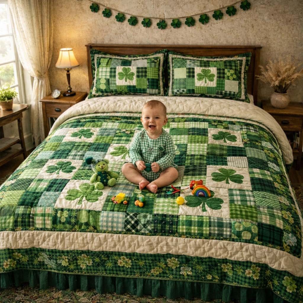 Patchwork Shamrocks Shamrock Patchwork Duvet Cover Set GFTOHD13317 – Patchique Store