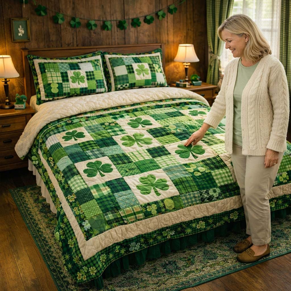 Shamrock Patchwork Duvet Cover Set GFTOHD13317