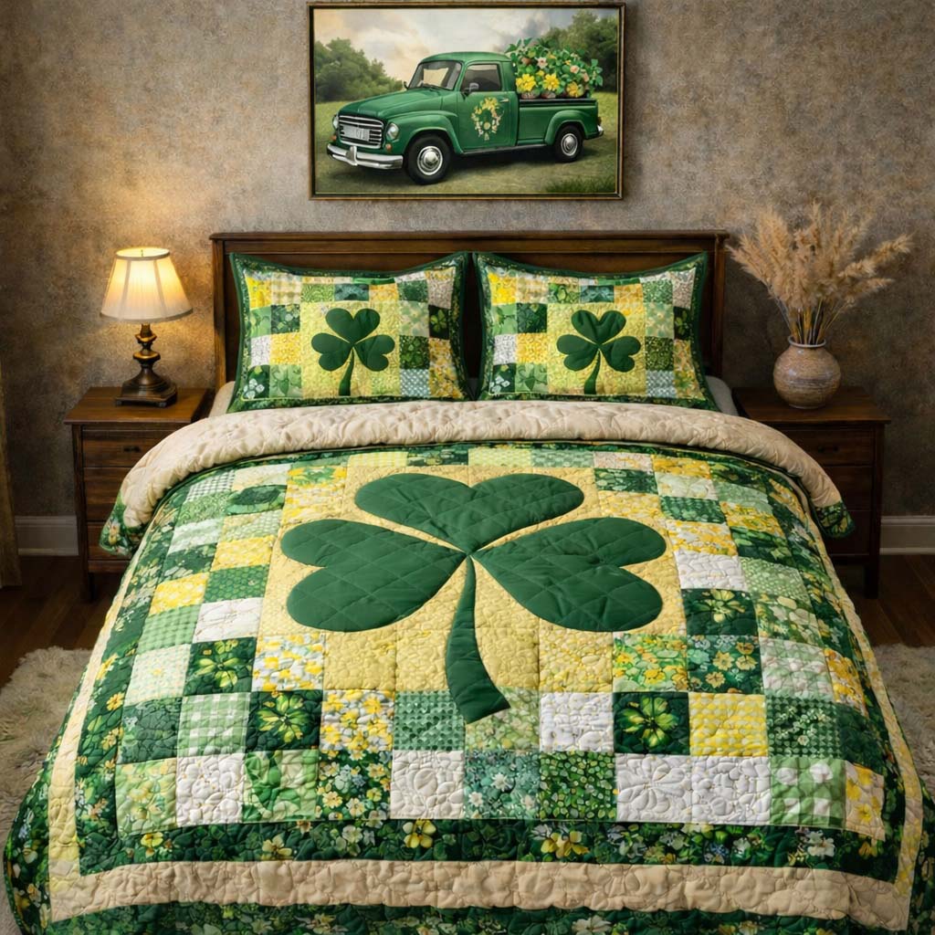 Golden Shamrock Duvet Cover Set GFTOHD13323