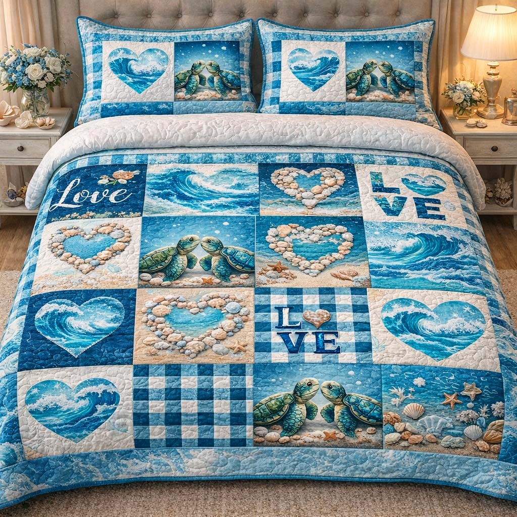 Ocean Love Turtles Duvet Cover Set GFTOHD13332