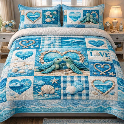 Seaside Turtle Hearts Duvet Cover Set GFTOHD13333