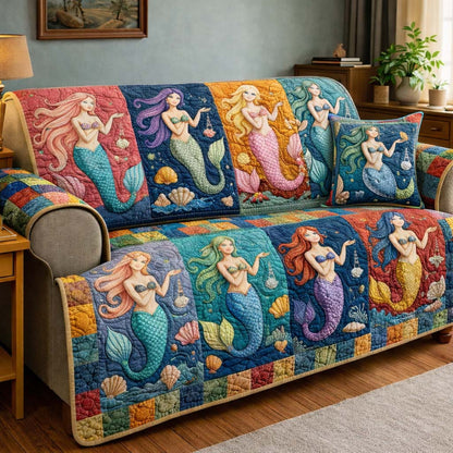 Mermaid Sisterhood Quilted Sofa Cover GFTOHD13356