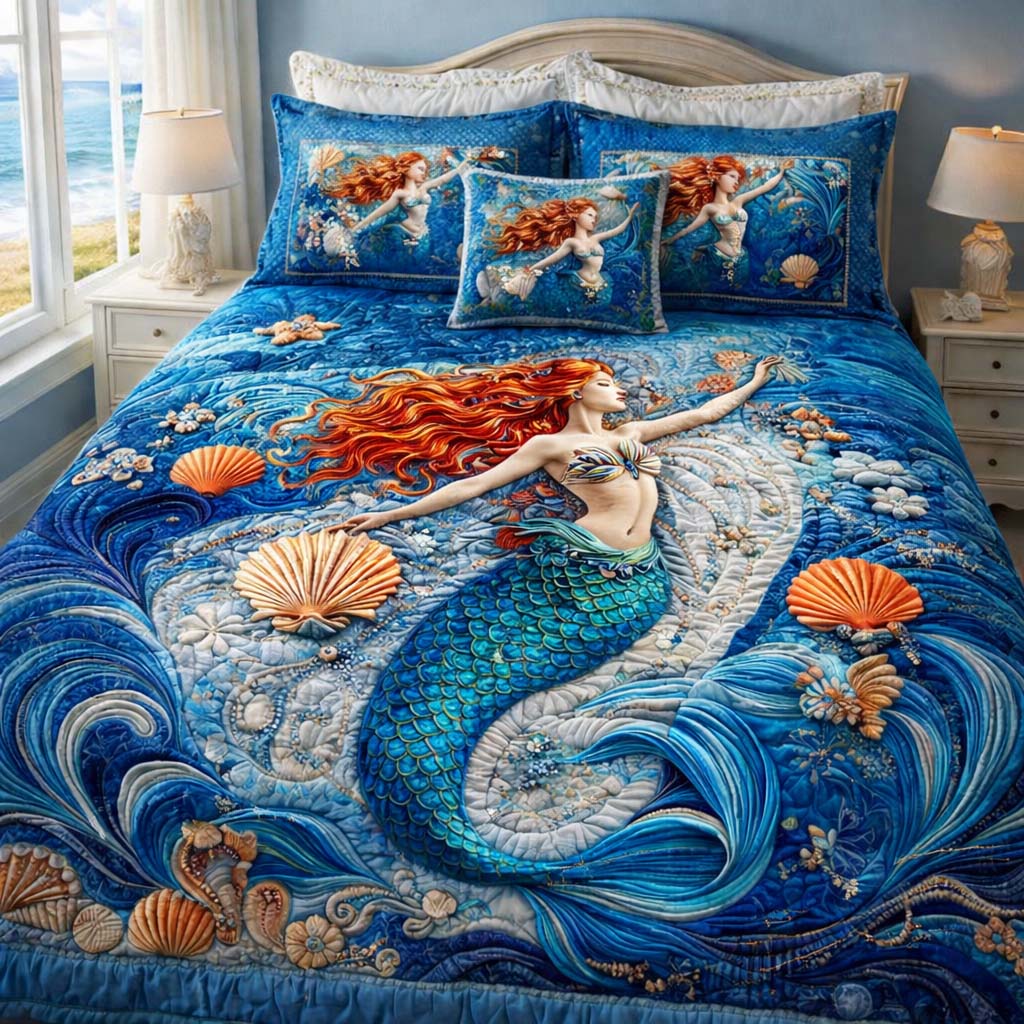 Ocean Mermaid Dream Duvet Cover Set GFTOHD13358