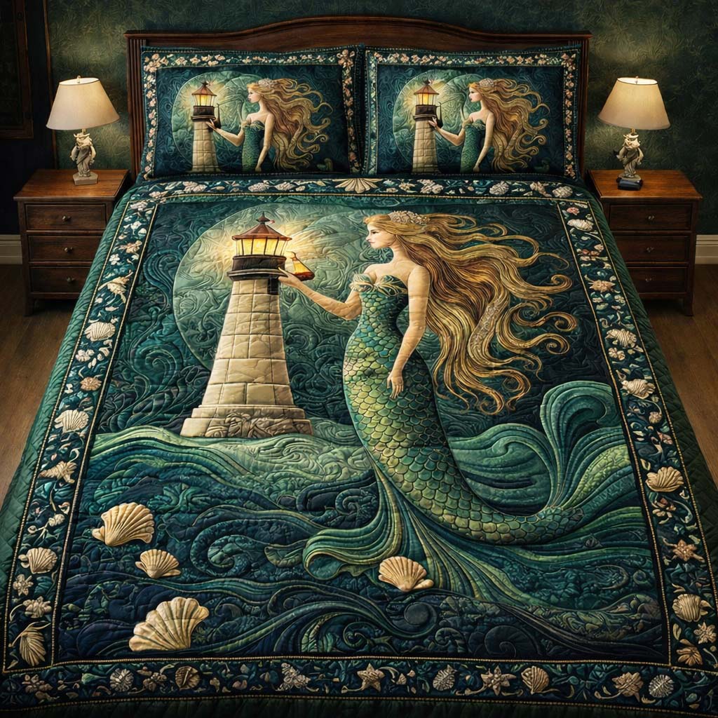 Mermaid Lighthouse Guardian Duvet Cover Set GFTOHD13359