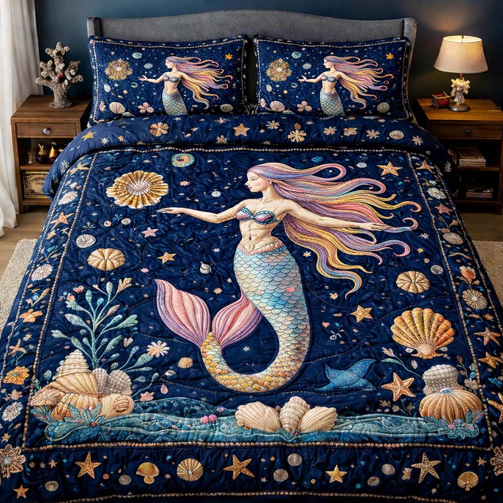 Mermaid Starry Dream Duvet Cover Set GFTOHD13360