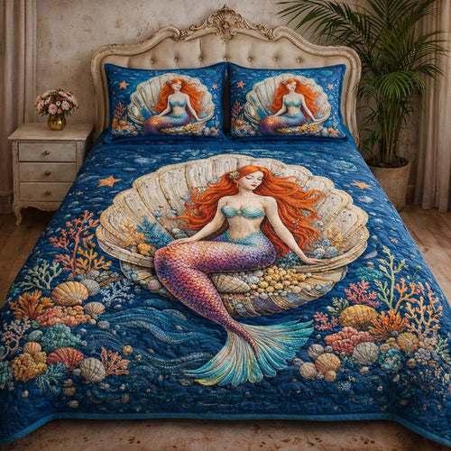 Mermaid Pearl Shell Duvet Cover Set GFTOHD13362