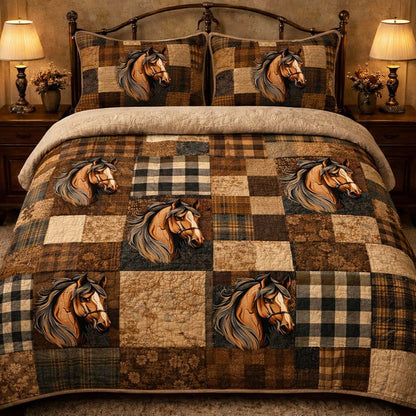 Rustic Horse Patchwork Duvet Cover Set GFTOHD13363
