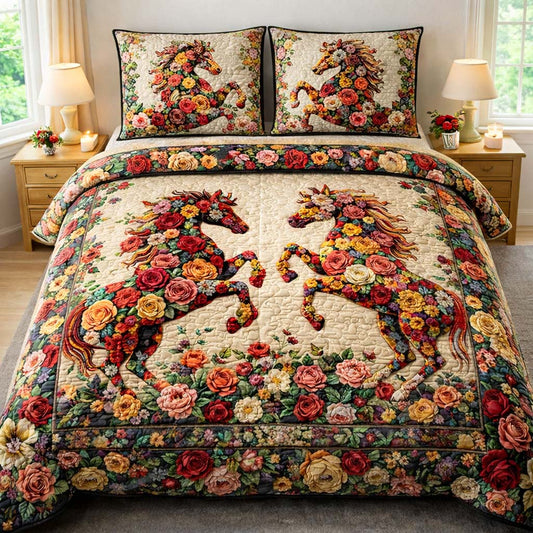 Rose Horse Romance Duvet Cover Set GFTOHD13369