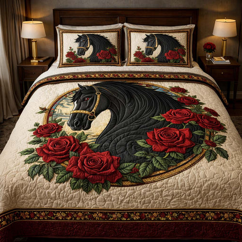 Midnight Rose Stallion Duvet Cover Set GFTOHD13371