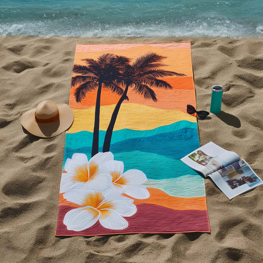 Sunset Palm Waves Beach Towel GFTOHD13384