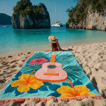 Island Guitar Vibes Beach Towel GFTOHD13385