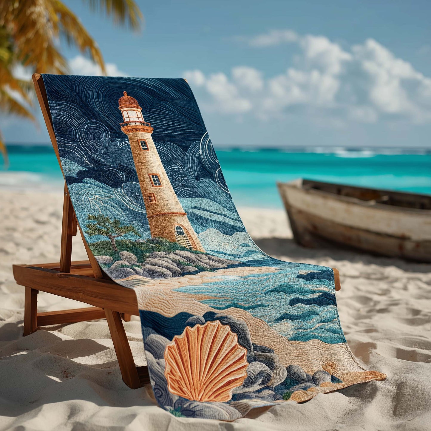 Coastal Lighthouse Calm Beach Towel GFTOHD13388