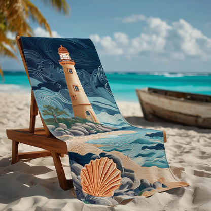 Coastal Lighthouse Calm Beach Towel GFTOHD13388
