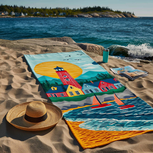 Harbor Light Village Beach Towel GFTOHD13390