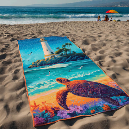 Turtle Lighthouse Escape Beach Towel GFTOHD13393