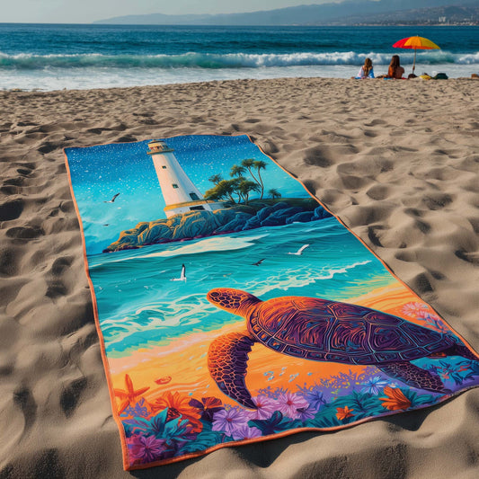 Turtle Lighthouse Escape Beach Towel GFTOHD13393