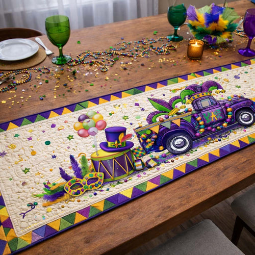 Mardi Gras Parade Quilted Table Runner GFTOHD13396