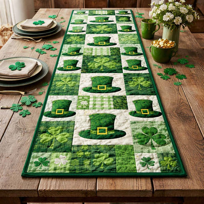 Lucky Leprechaun Squares Quilted Table Runner GFTOHD13409