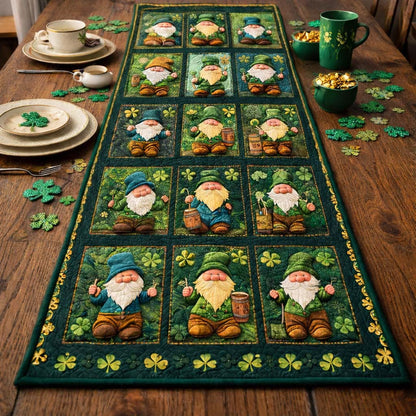 Lucky Gnome Grid Quilted Table Runner GFTOHD13412