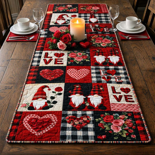 Gnome Love Patch Quilted Table Runner GFTOHD13418