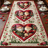 Gnome Sweethearts Quilted Table Runner GFTOHD13427