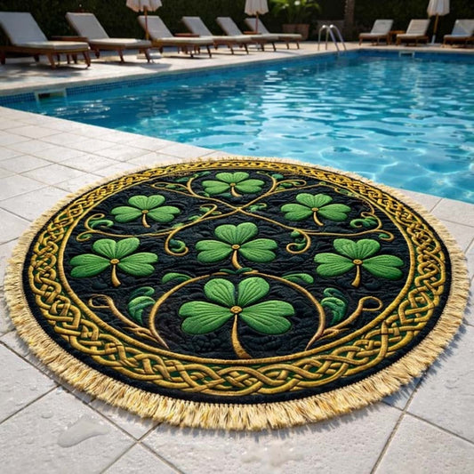 Celtic Clover Medallion Round Beach Towel GFTOHD13444