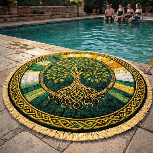 Celtic Tree Of Life Round Beach Towel GFTOHD13445