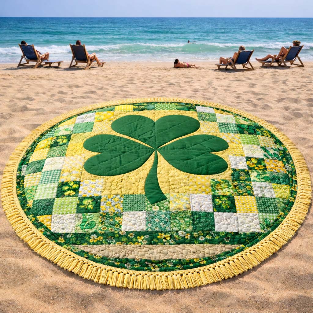 Lucky Clover Round Beach Towel GFTOHD13446