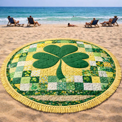 Lucky Clover Round Beach Towel GFTOHD13446